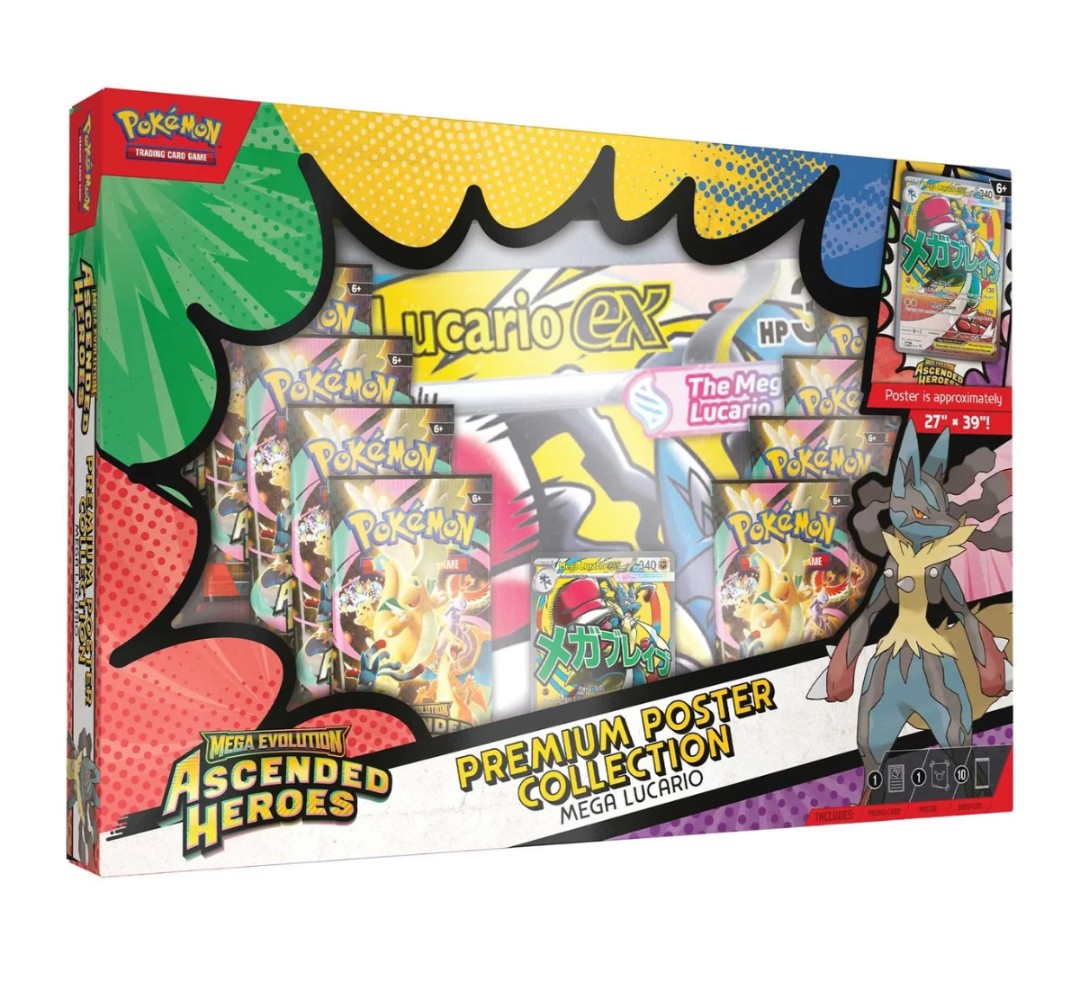 Pokemon Ascended Heroes Mega Lucario Ex Premium Poster Collection Box